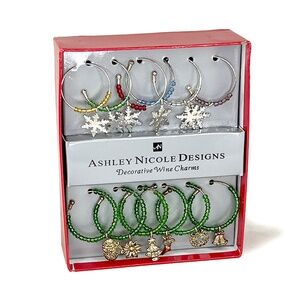 Ashley Nicole Christmas Wine Charms - 12